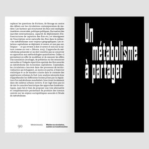 Métabolisme(s). Matière en circulation, matière en transformation